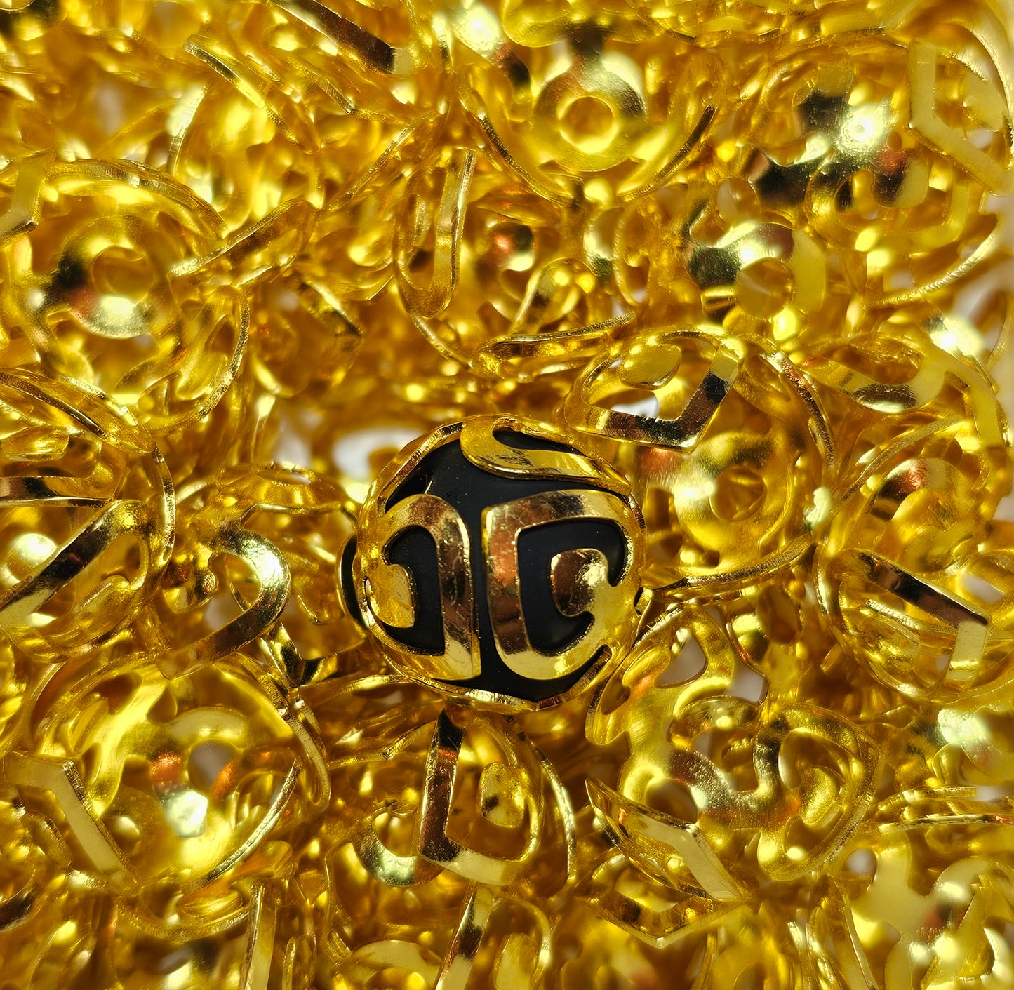 Gold Heart Metal Bead Caps