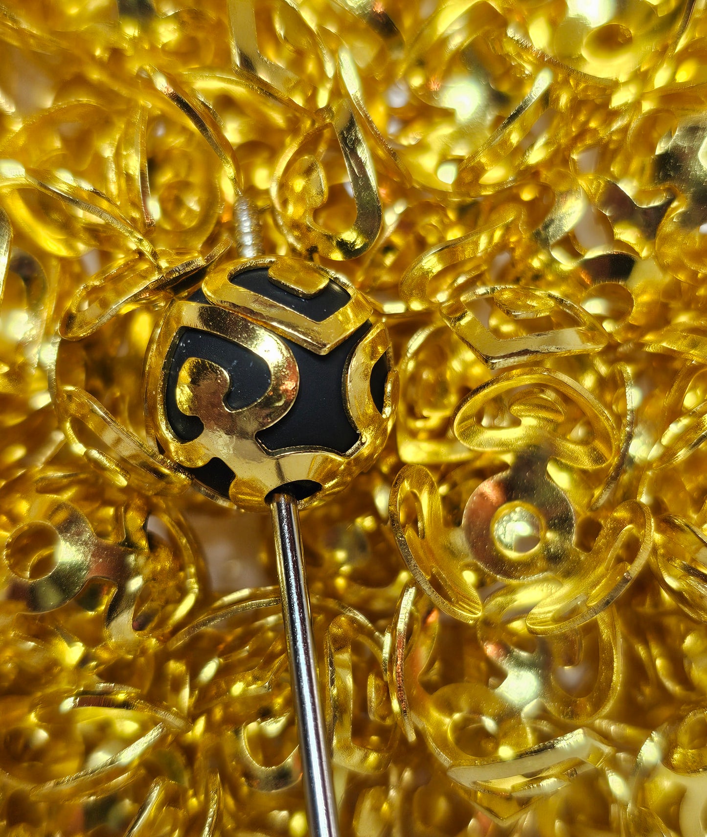 Gold Heart Metal Bead Caps