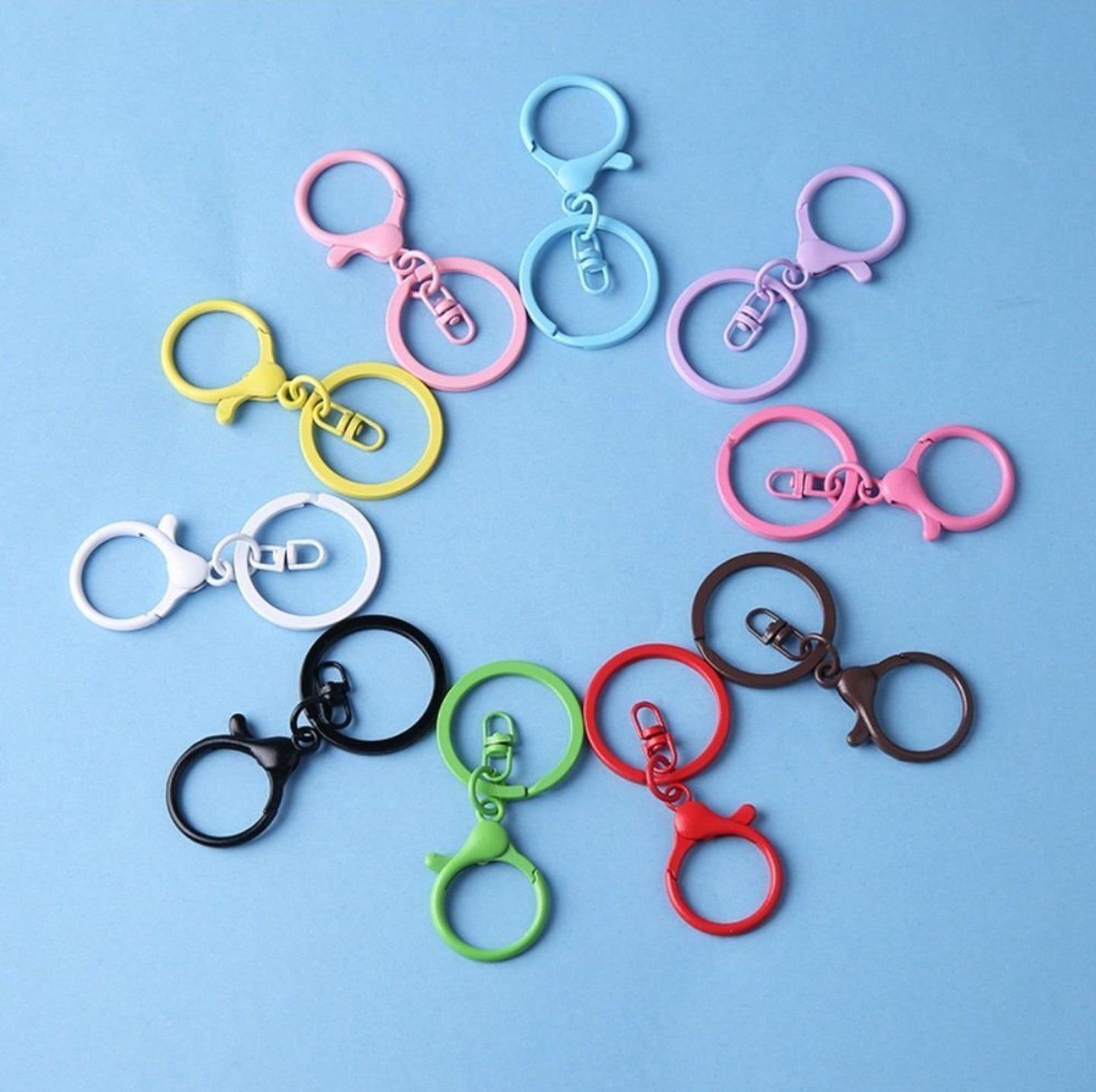 Multicolor Metal Lobster Clasp Ring Keychain
